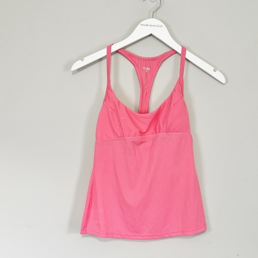 New SALT LIFE Women’s Coral Racerback Tankini Swim Top Ribbed Removeable Pads XS